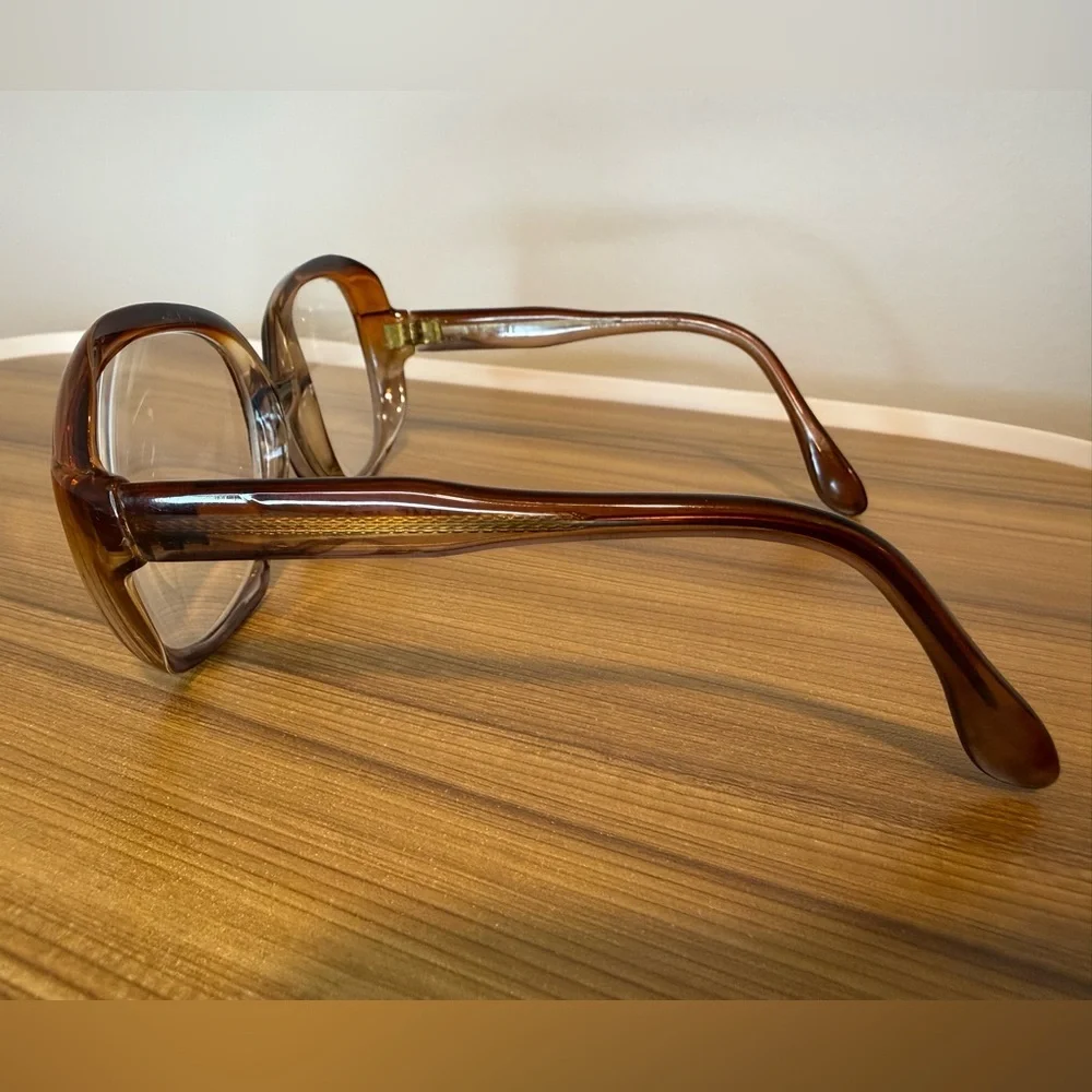 Vintage Oversized Brown Eyeglasses Frames Made in Italy
